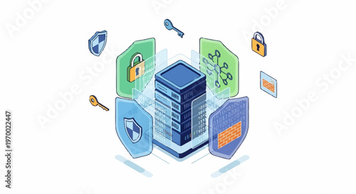 Digital security and protection concept.