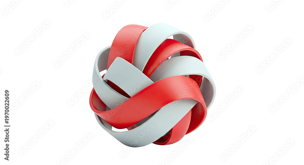 Fototapeta premium Abstract Intertwined Ribbons Sculpture