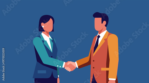 Businesspeople shaking hands during professional meeting