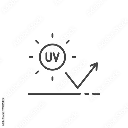UVカット･紫外線ケアのベクターアイコン (線画･モノクロ) Editable stroke