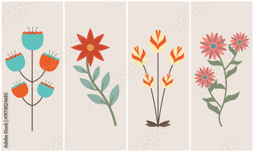 Hand drawn watercolor flower bouquet set with cactus tulips poppy and daisy isolated on white background