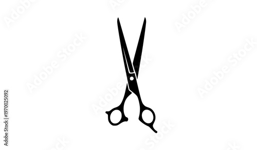 Barber scissors silhouette icon vector illustration