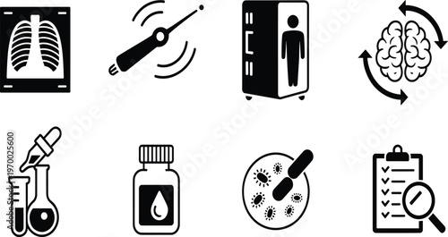 Music education icon set vector illustration featuring choir conductor guitar amplifier notes sheet and sound symbols for creative design projects