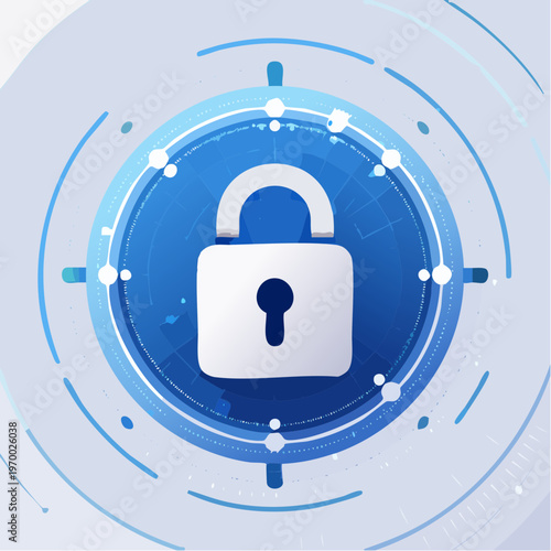 Datenschutz Sicherheit Icon mit Schloss
