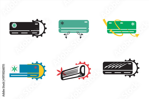 Vector line icon related to ac compressor. Perfect Line. Editable Stroke, Ac repair gradient linear vector icon. Maintenance service. Air conditioning repair. Appliance breakdown. Hvac unit. Thin line