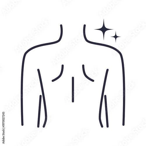 背中の脱毛と美肌を表すボディアイコン