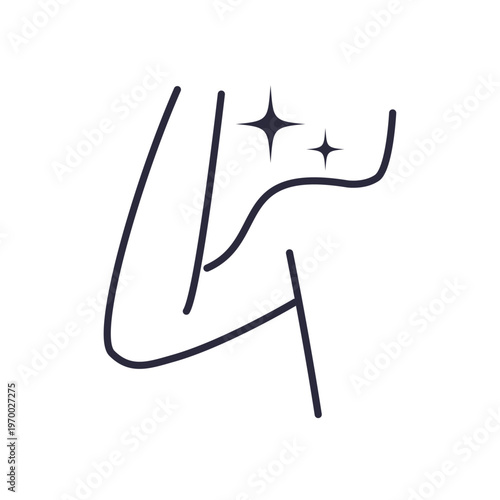 肩まわりと腕の脱毛を表すボディケアアイコン