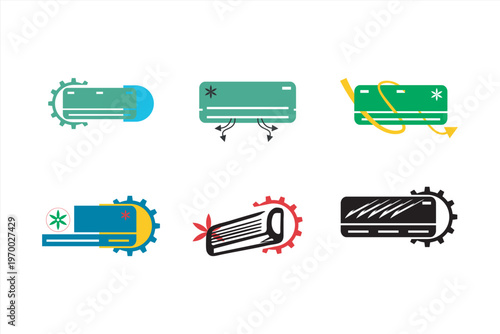 Vector line icon related to ac compressor. Perfect Line. Editable Stroke, Ac repair gradient linear vector icon. Maintenance service. Air conditioning repair. Appliance breakdown. Hvac unit. Thin line