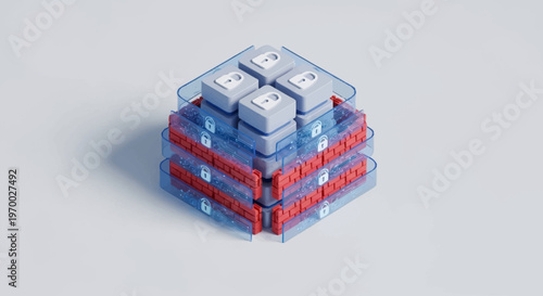 Stack of colorful keyboard switches.