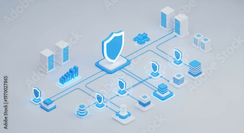Network security and data protection concept.