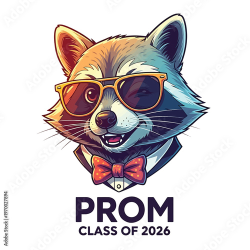 Raccoon with Sunglasses and Bowtie for Prom Class of 2026