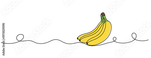 Bunch of bananas resting on white surface with line