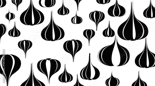 Pattern of teardrop shapes repeating on white background, no seamless