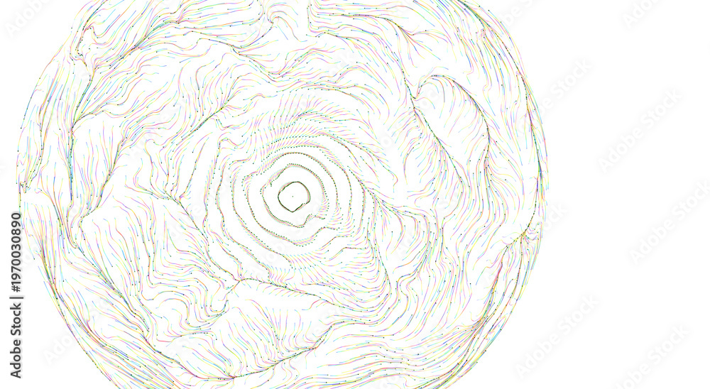 Obraz premium Abstract graphic of colorful lines arranged in a circular pattern, suitable for background textures