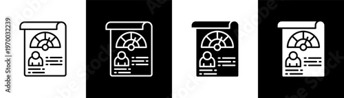 Credit Score Icon Of Line Black And White Style Vector Illustrationn