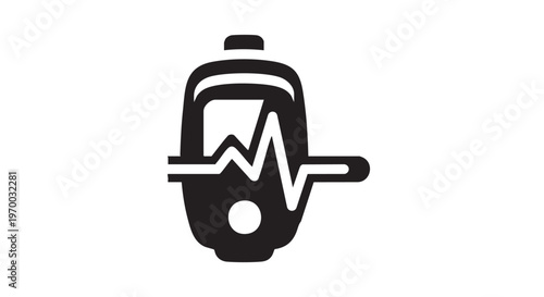 Remote Patient Monitoring Vitals Tracker Heart Rate Pulse - Black Filled Icon Vector