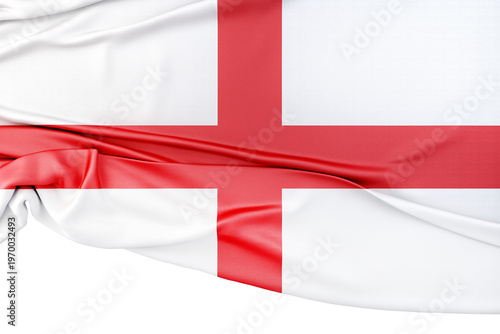 Waving England flag fabric texture St. George's Cross. 3D rendering