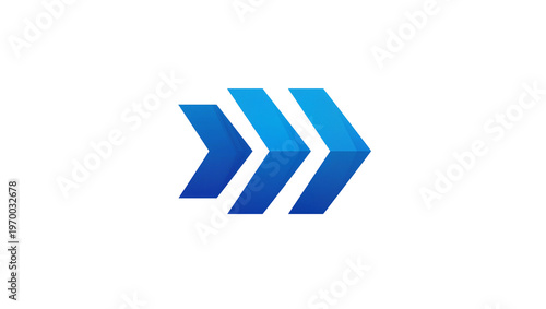 Quadro su tela Gradient blue arrow shapes overlapping indicating forward movement, business gro
