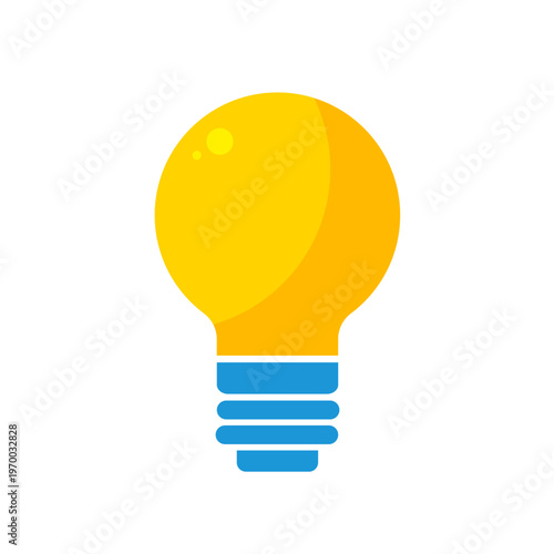 Yellow light bulb - vector icon	