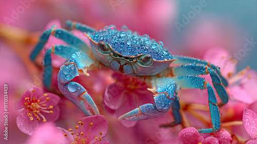 red crab on white background