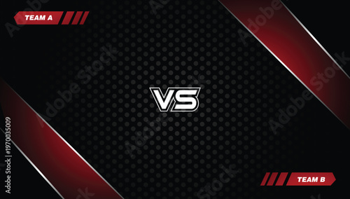 abstract gaming battle on red and dark background design with modern style. Letter VS for a two-team match