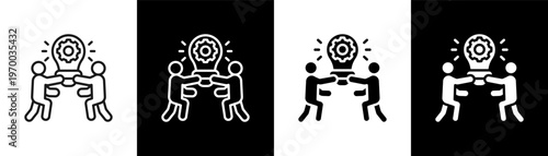 Strategy Icon Of Line Black And White Style Vector Illustrationn