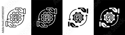 Innovation Consulting Icon Of Line Black And White Style Vector Illustrationn