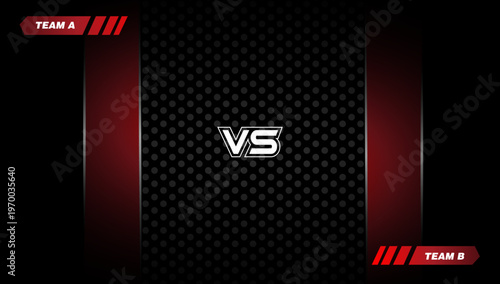 abstract gaming battle on red and dark background. Letter VS for a two-team match