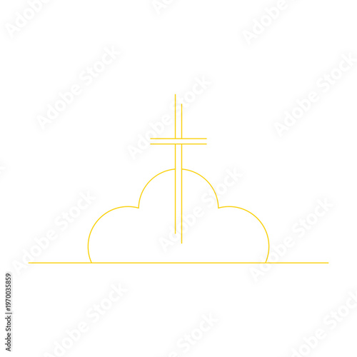 christian gold cross icon