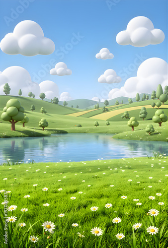 summer landscape with lake