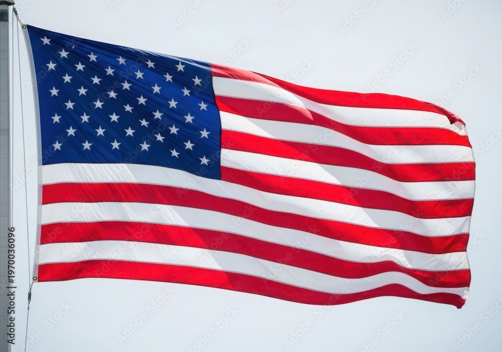 Fototapeta premium American flag waving in the wind