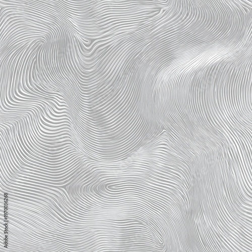 Abstract wavy lines light gray seamless background. Abstract gray wavy lines creating an flowing, organic topographic pattern