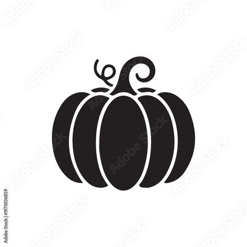 Minimalist Pumpkin Silhouette Vector Autumn and Halloween Design Element