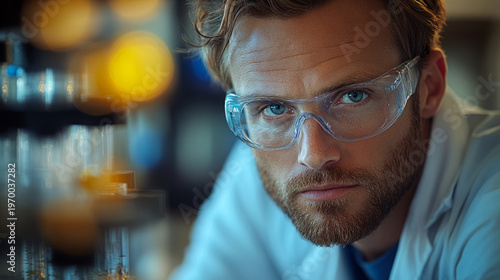 portrait of a man in a laboratory, Generative AI