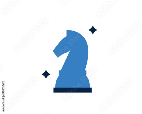 Chess knight icon illustrating business strategy, tactical planning, and clever moves.