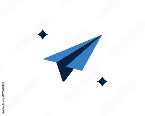 Paper plane icon symbolizing communication, creativity, and simple business messaging.