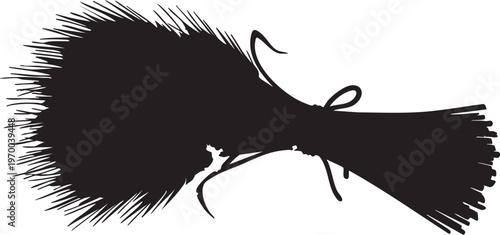 Black feather boa tied with a ribbon on a white background elegant fashion accessory for evening events and masquerade parties