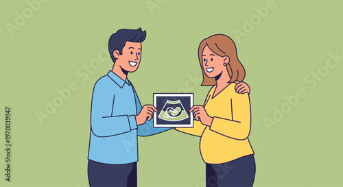 Couple celebrating International Donor Conception Awareness Day with ultrasound photo