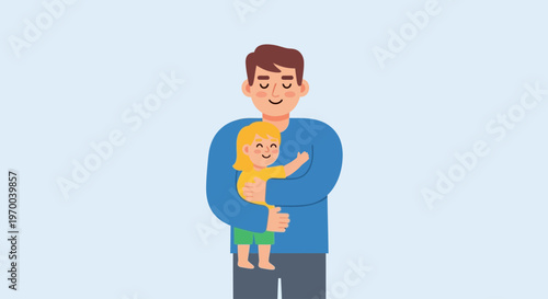International donor conception awareness day illustration of a happy man holding baby