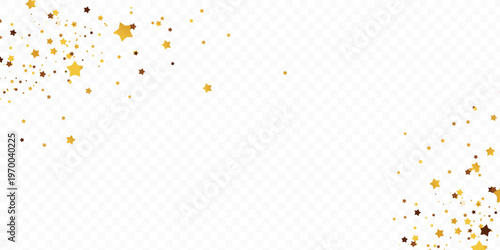 Golden confetti burst with celebratory mood, isolated on white background, ideal for birthday designs, party invitations, banners, and event marketing visuals