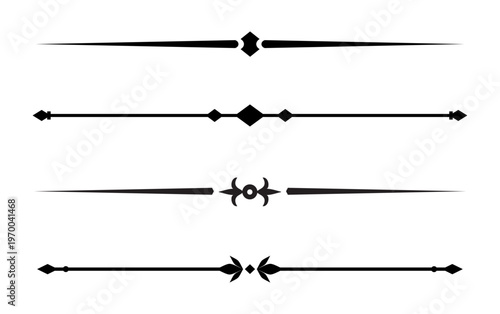 Set of Vintage decorative lines. text dividers. Line border. Lines separators, Borders, Vintage dividers, Underline elements. Vector illustration
