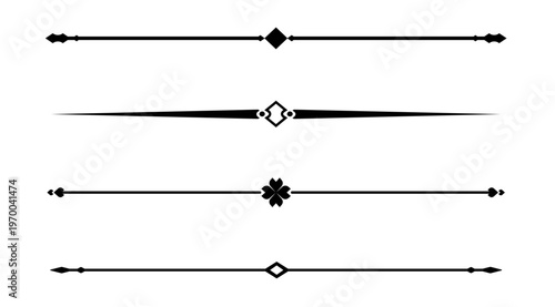 Set of Vintage decorative lines. text dividers. Line border. Lines separators, Borders, Vintage dividers, Underline elements. Vector illustration
