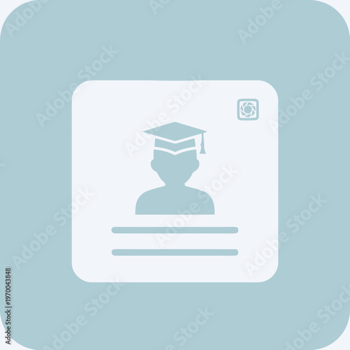 Graduation cap silhouette representing education, diploma, and academic achievement, suitable for school or university profiles and certifications