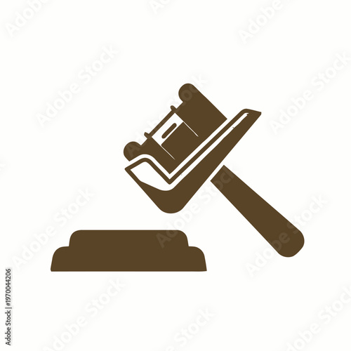 A gavel and sound block, symbolizing justice, law, and judgment, isolated on a white background, representing legal proceedings and courtroom decisions
