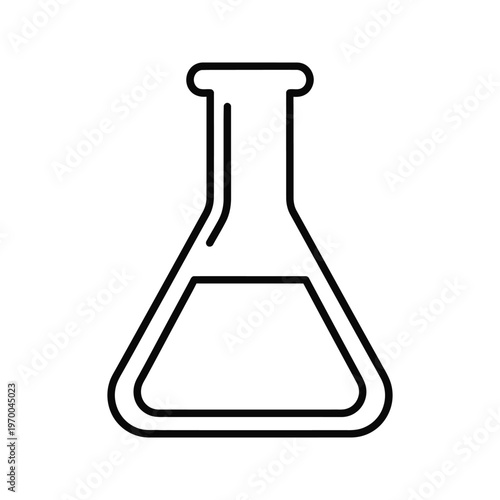 Laboratory flask icon, representing science, chemistry, research, and experimentation.