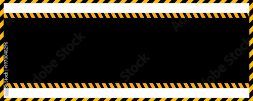 Warning yellow black red diagonal stripes line. Safety stripe warning caution hazard danger road vector sign symbol. Long danger ribbon. Vector illustration on white background. EPS file 112.
