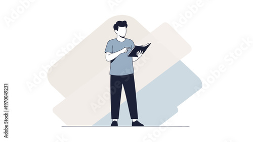 Man Reading Book, Studying, Learning, Knowledge, Education, Business Concept