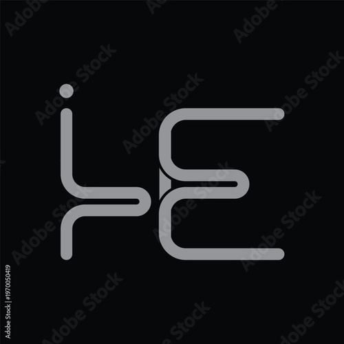 Initial letter KE logo design