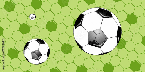 Football seamless pattern. Ball texture background. Flat style. Repeating ball pattern. Soccer ball pattern. Vector illustration.