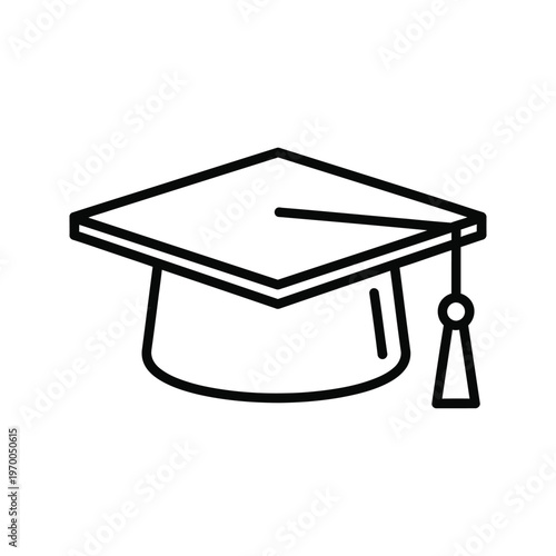Graduation cap icon: mortarboard with tassel, symbolizing academic achievement and education.